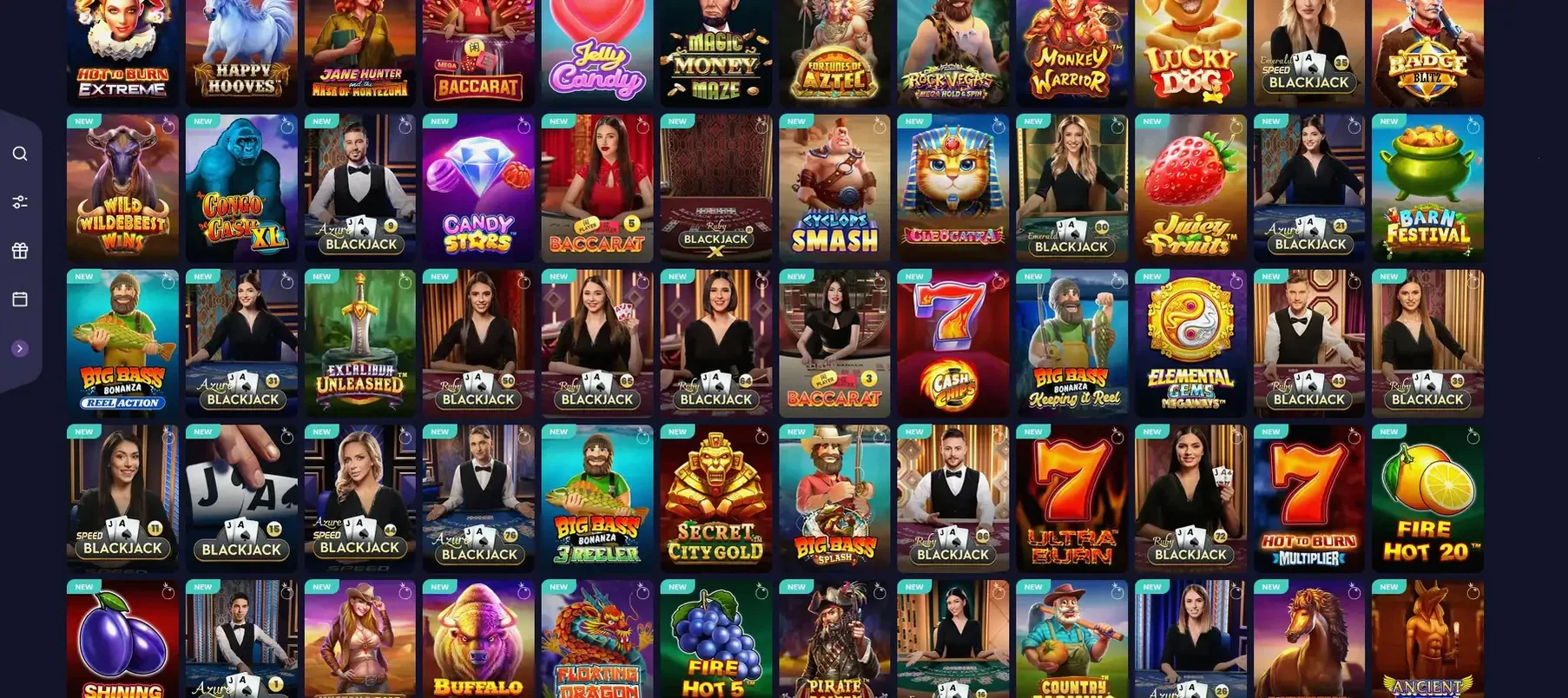 Flappy Casino Spielauswahl